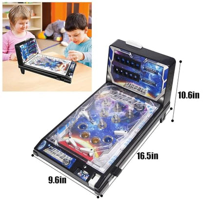 Pinball Desktop Machine Electronic Tabletop Pinball Game with Lights Sounds and Scoreboard Retro Pinballs Toy for Children and Familiy