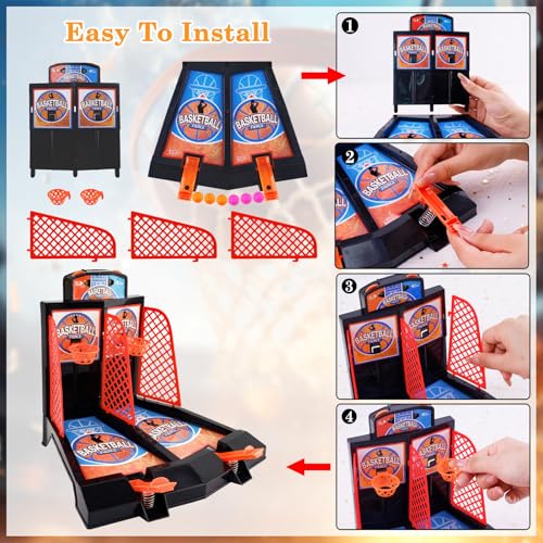 Mini Tabletop Basketball Game Desktop Basketball Games Basketballs Shooting Games Toy Basketballs Arcade Game Table for Adults Kids Office Stress Relief Birthday Gifts