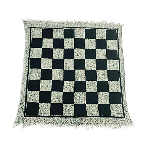 YH Poker 3 in 1 Giant Checkers Set and Tic Tac Toe Game with Reversible Rug - Indoor and Outdoor Board Game for Family, Great for Camping, Backyard, Lawn Game and Other Activities