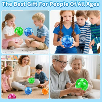 YongnKids Amaze 3D Memory Sequential Maze Ball Puzzle Toy Gifts for Kids Adults - Challenges Game Lover Tiny Balls Brain Teasers Game (Blue) - color: Blue