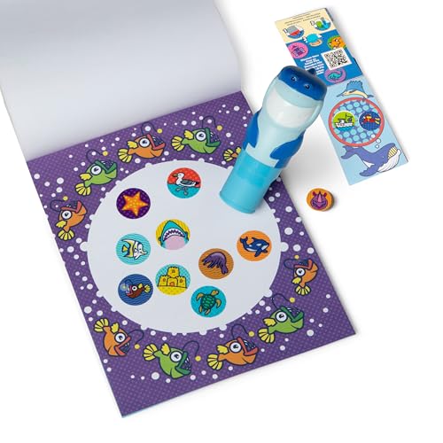 Melissa & Doug Sticker Wow!™ Shark Bundle: 24-Page Activity Pad, Sticker Stamper, 500 Stickers, Mini Pad, Arts and Crafts Fidget Toy Collectible Character - color: Shark, size: Bundle