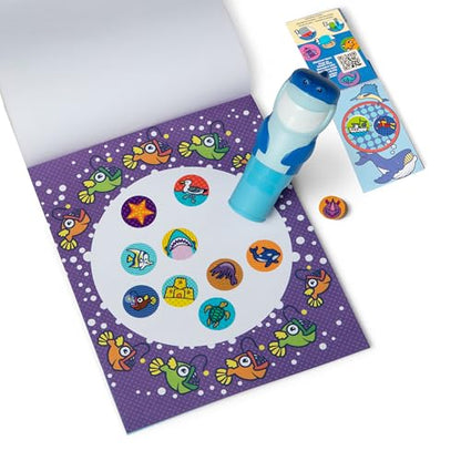 Melissa & Doug Sticker Wow!™ Shark Bundle: 24-Page Activity Pad, Sticker Stamper, 500 Stickers, Mini Pad, Arts and Crafts Fidget Toy Collectible Character - color: Shark, size: Bundle