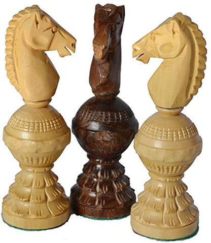 Chess Set Globe Design King 5" 32 Wooden Weighted Handmade Chess Pieces By