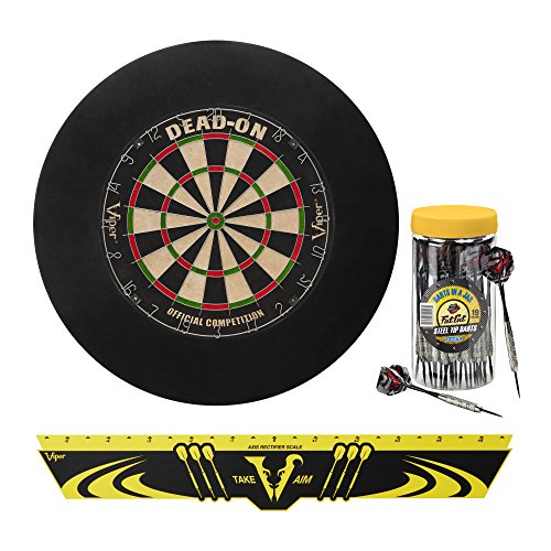 Viper Defender Backboard & Sisal/Bristle Steel Tip Dartboard Bundle - style: Premium