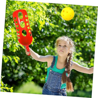 Toddmomy 3pcs Scoop Toss Ball Set for Boys and Girls Outdoor Games Beach Ball for Family Interaction Coordination Skills