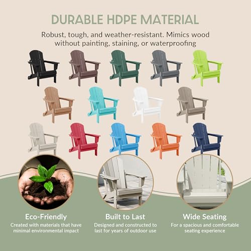WestinTrends Malibu 2 Piece Set Outdoor Folding Poly Adirondack Chair, Sand - color: Sand, size: 2 Chair