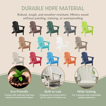WestinTrends Malibu 2 Piece Set Outdoor Folding Poly Adirondack Chair, Sand - color: Sand, size: 2 Chair