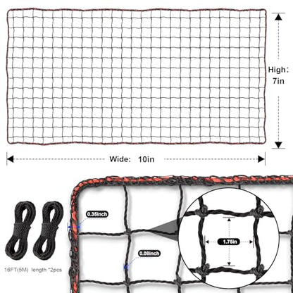BaseGoal Baseball & Softball Backstop Nets, Heavy Duty Sports Practice Nets, Sports Netting Barrier,DIY Ball Net,Hitting Net for Baseball, Hockey, Soccer, LAX and More - size: 10x7ft