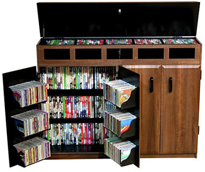 Venture Horizon Top Load Media Cabinet - Walnut - color: Walnut-finish