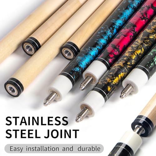 LOTKEY Pool Cue Sticks for Adults,Super Straightened Up 58'' 18 19 20 21oz Billiard Cues Canadian Maple Tacos De Billar Profesional Set of 4/3/2/1 House Bar Pool Que Table Beginner Pool Queue - color: 4 Pieces