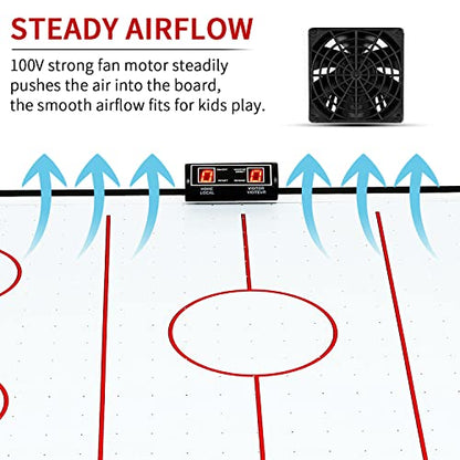 Air Hockey Table for Kids | Tabletop Air Hockey for Children, Girls, Boys, Teens with Air Hockey Pucks and Paddles, Electronic Fans - color: Green/Black