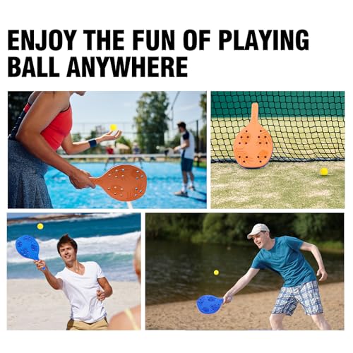 Beach Paddle Tennis Game Set for Teens, Adults & Beginners | 2 Foam Paddle Rackets, 2 Soft Balls, Storage Bag, Indoor Outdoor Play for Park, Backyard, Home