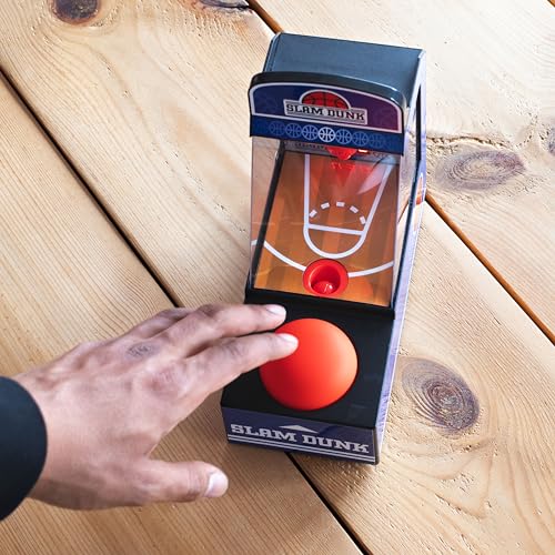 Retro Mini Arcade Basketball Game, Desktop Arcade Machine, Portable Tabletop Basketball Game with Score Counter, Basketball Hoop, Great Gifts for Men, Birthday Presents for Him - ThumbsUp!