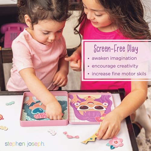 Stephen Joseph, Funny Faces 50 pc Magnetic Travel Play Set – Fun Game for Families, Ideal for Ages 3+ – Travel Game for Kids with Travel Tin, Boy - color: Boy
