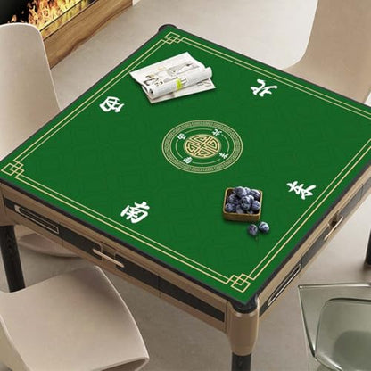 Mahjong Mat, Non-Slip Noise Reducing Game Mat, 31.5 Inch Mahjong Table Mat,Mahjong Mat with Cloth Bag and Carton Storage,Suitable for Mahjong, Dominoes, Solitaire and Other Games. (Green) - color: Green