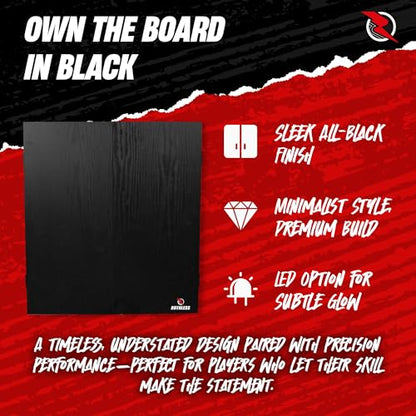 Ruthless Home Darts Centre with or Without LED Light Options | Home Dart Board Centre Including Cabinet, Dartboard and 2 Sets of Darts. - style: Black + LED Light