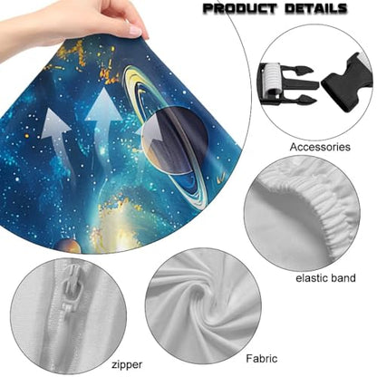 Stretchy Chair Slipcovers with Arms Bling Starry Night Gaming Chair Cover Cat Scratch Proof Rotating Gaming Chair Covers Protector 4PCS Complete Set for Office Professional Environment - color: Bling Starry Night