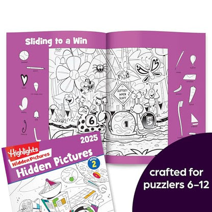 Highlights Hidden Pictures 2025 Activity Book Pack for Kids Ages 6 and Up, 4-Book Set of Travel-Friendly Screen Free Seek and Find Fun, Books Double as Coloring Books