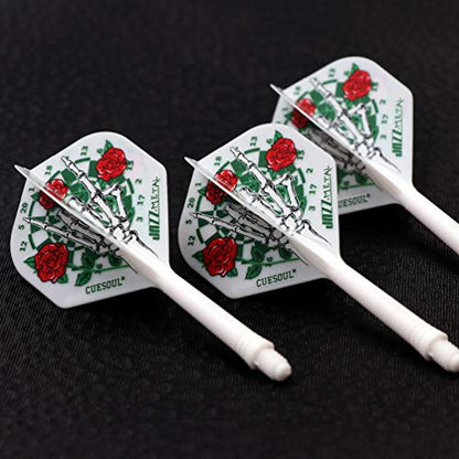 CUESOUL ROST Integrated Dart Shaft and Dart Flight Standard/Slim/Diamond/Big Wing/Tear/Diamond - color: 28mm-Standard Shape-Rose Skull