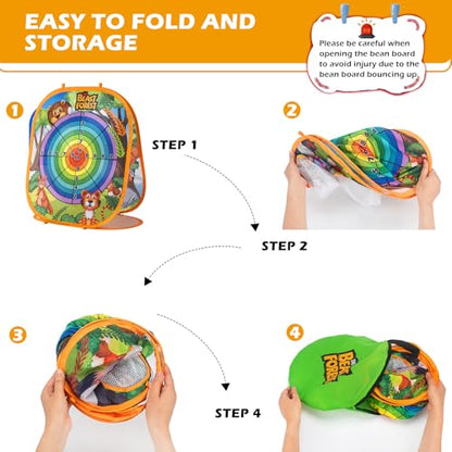Bean Bag Toss Game Sets for Kids, Toss and Catch Ball Set for Kids Outdoor Baseball Toys for Toddlers Carnival Games for 3 4 5 6 7 Years Old Boys and Grils Backyard Outdoor Toy