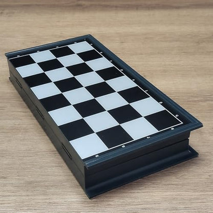 Chess Set with 2 Extra Queens, 9.7-inch Magnetic Foldable Chessboard, Travel Portable Educational Board Game, Suitable for Adults, Kids, Beginners and Professionals