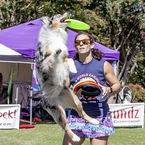 Hyperflite K-10 Jawz Puncture Resistant Dog Flying Disc, Medium-Large | Puncture Resistant, Competition Approved | 8.75-inch, 150g | Medium & Large Dogs | Yellow - color: Yellow