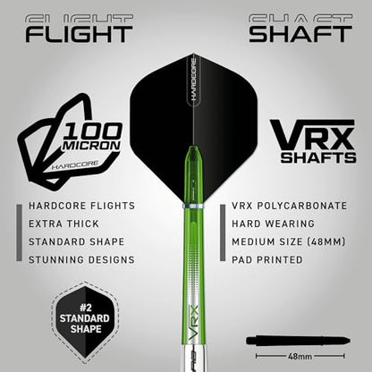 RED DRAGON Featherlite 2 Tip Darts Set - 80% Tungsten Ultra-Lightweight Barrels for Smooth Release & Precision Control, 19g, Flights & VRX Aluminum Shafts Included