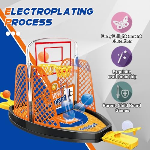 Desktop Arcade, Tabletop Basketball Game for 2 Players, Kids Basketball Shooting Game with Bulletin Board, Score Fun Sports Novelty Toy Gifts for Men Adults
