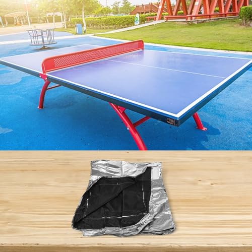 Outdoor Table Tennis Table Cover 280x150cm 210D Oxford Dustproof Waterproof Protection for Garden Patio Silver