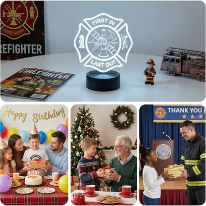 Firefighter Gifts, Fireman Night Light | 16 Colors Changing Dimmable Timer USB Lamp, Fire Fighter Badge Gifts for Men Birthday Fathers Day Graduation Xmas - color: Firefighter