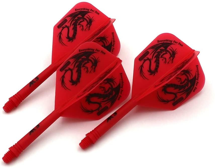 CUESOUL ROST Integrated Dart Flight and Shafts Meduim/Small/Large - color: Red Dragon, size: Size S-21mm