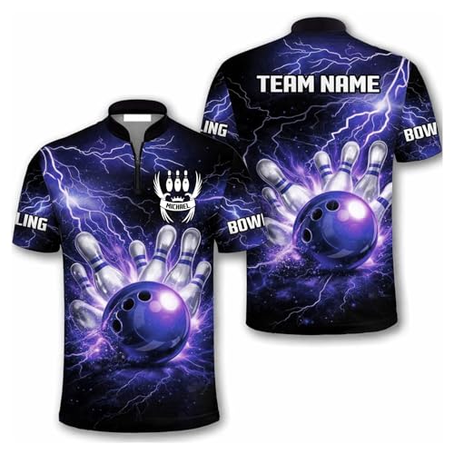 GABITA Personalized Bowling Jerseys for Men, Custom Bowling Polo Shirt, Bowling Shirts Gift for Bowler Team Player - color: A55