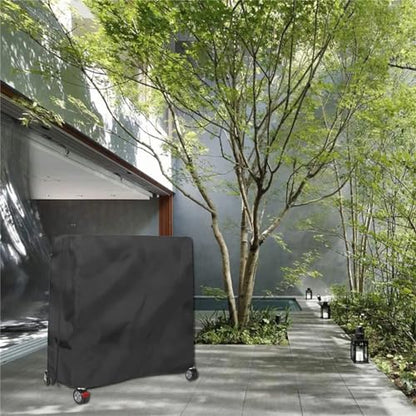 Table Tennis Cover, Indoor Waterproof Dustproof Sunscreen Ping Pong Table Cover Fits Folding Tables All Weather Protection 5.4*2.3*6.1ft（Black）