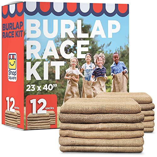 Large Burlap Potato Sack Race Bags, 23x40" Burlap Bags, Outdoor Lawn Games for Kids & Adults - Easter Games, 4th of July BBQ, Picnic, Block Party, Family Reunion, Birthday Party, Halloween - Set of 12 - size: Pack of 12