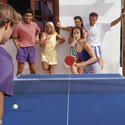 7FT Professional Indoor Outdoor Ping Pong Table Foldable with Quick Assembly- Portable Table Tennis Table Game with Net, 2 Table Tennis Paddles and 2 Balls-All Weather Aluminum Composite Surface,