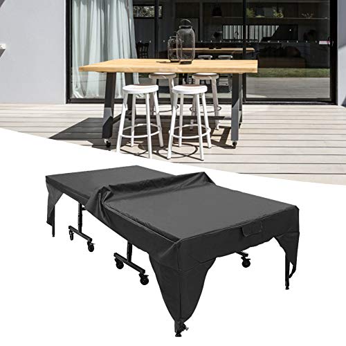 Haofy Table Tennis Table Cover Outdoor Table Cover Waterproof Dustproof UVproof,Includes Storage Bag,Black
