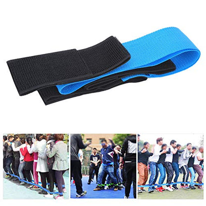 Cooperative Legged Race Band, Team Building Game, Adjustable Elastic Ankle Straps for 3 or 5 People Group, Ribbon with Zippered Storage Bag, Fun Outdoor Party Game for - style: A set of 3 people
