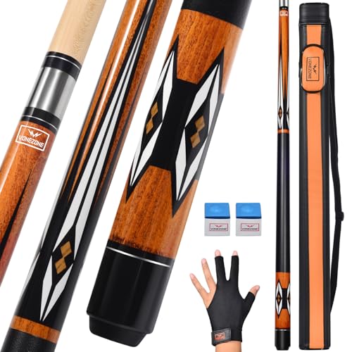 Pool Cue Stick,Pro Cue with Hard Case,Pool Sticks for Adults,Womens Pool Cue,Pool Cues for Men,58inch 19-21oz Billiard Stick Pool Cue Set,Pink/Orange/Green - color: Orange