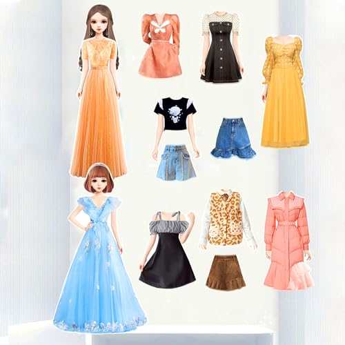 Magnetic Dress Up Dolls, Magnetic Doll Dress Up Kits Magnetic Paper Dolls Pretend Play Set for Girls Ages 4 Years and Up Kids Travel Activities Road Trip Car Ride Interactive Learning Imagine Gift - style: M Set