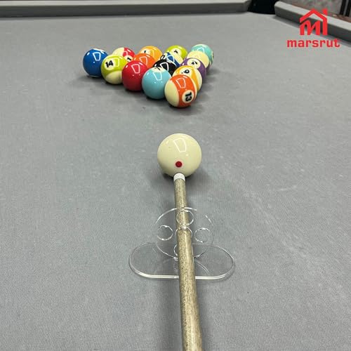 2PCS Billiard Training Aids Cue Ball Trainer Stroke Tool, Pool Angle Shot Equipment Aim Practice Exerciser w Non-Slip Base, Transparent 5 Hole Design Snooker Rod Helper, Accuracy Control for Beginner