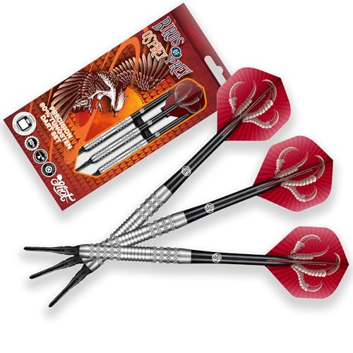 Shot! Darts Soft Tip, Birds of Prey Osprey (18g), 90% Tungsten Barrel, Center Weighted, Handcrafted Darts | Professional Soft Tip Darts Set for Electronic Dartboard | Made in New Zealand