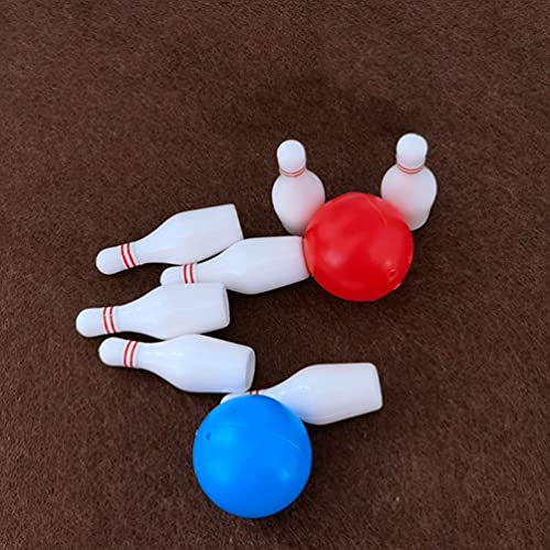Zerodeko 2sets Miniature Bowling Model of Bowling for Dollhouse Decoration for Crafts Kindergarten Projects and Mini House Accessories