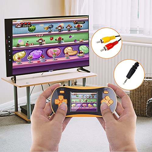 RS16 Portable Classic Game Controller - Built-in 260 Games, 2.5 inch LCD, Retro Arcade Video Game System - Children's Birthday Gift (Orange) - style: Orange