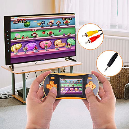 RS16 Portable Classic Game Controller - Built-in 260 Games, 2.5 inch LCD, Retro Arcade Video Game System - Children's Birthday Gift (Orange) - style: Orange