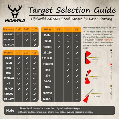 Highwild 3/8" AR500 Classic Popper Steel Shooting Target 12" Auto Reset Target for Shooting Range Outdoor - color: Auto Reset Target