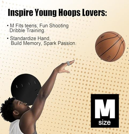 Basketball Shooting Trainer - Adjustable Hand Placement Corrector Eliminate Off-Hand Interference with Bonus 5.3" Shooting Aid - Basketball Training Equipment Accessories - size: Small-Medium