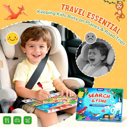 JoyCat Search and Find Activity Books, Animal Preschool Learning Activities for Toddlers & Kids, Travel Toys for Road Trip Car and Airplane, Busy Toy, Educational Game Gifts for Boys Girls Ages 3-5 - style: Animal