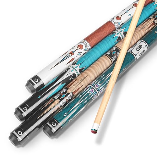 HomeSeason Pool Cue Stick 58" Billiard Cue Sticks Professional Low Deflection Pool Sticks - color: 4-Pack(18/19/20/21oz)
