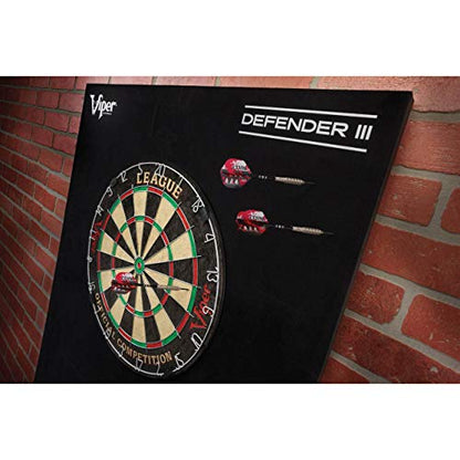 Viper Defender III Extended Length Dartboard Surround Wall Protector, Fits 17.75" and 18" Bristle Dartboards, Compression-Fit Easy Mounting, 45" H x 32" W x 1" Thickness - color: Black