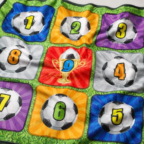 predolo Tacky Practice Mat Target Game, Childrens 150x150cm, Soft Material Soccer Practice Mat for Kids 7-14 Years, Indoor Outdoor Soccer Set